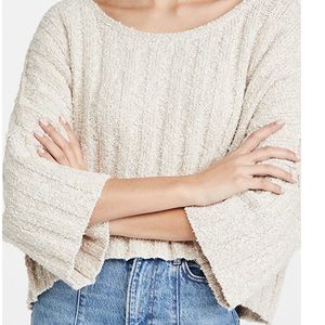 Free People Good Day Cropped Sweater Sz S